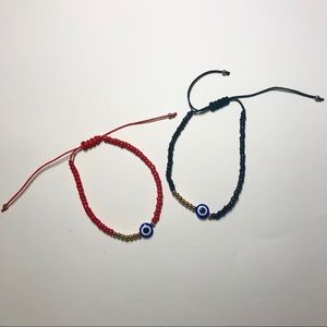 Handmade Beaded Eye Bracelet for Protection (2pk)
